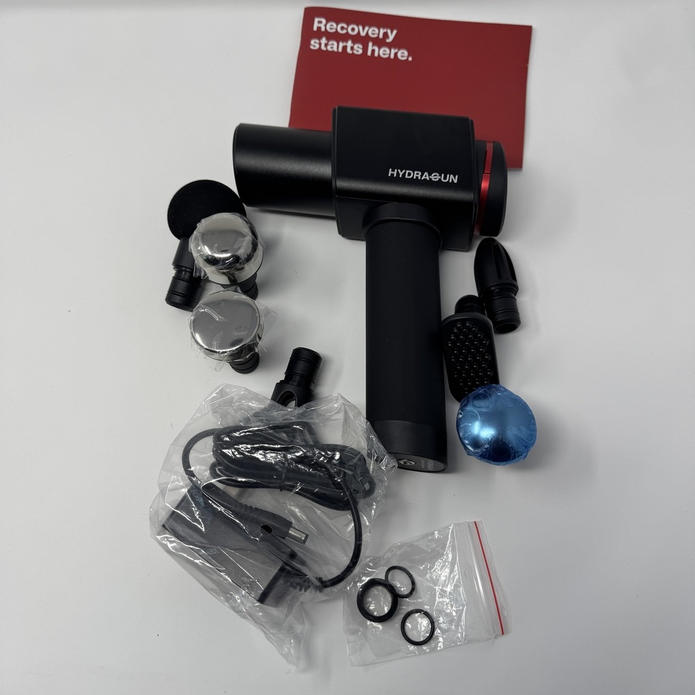 Hydragun Massage Gun Percussion Massager Kit 7 Heads Case 2600mAh Quiet Recovery - Picture 2 of 16
